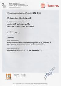 Certificaat CO2 prestatieladder.